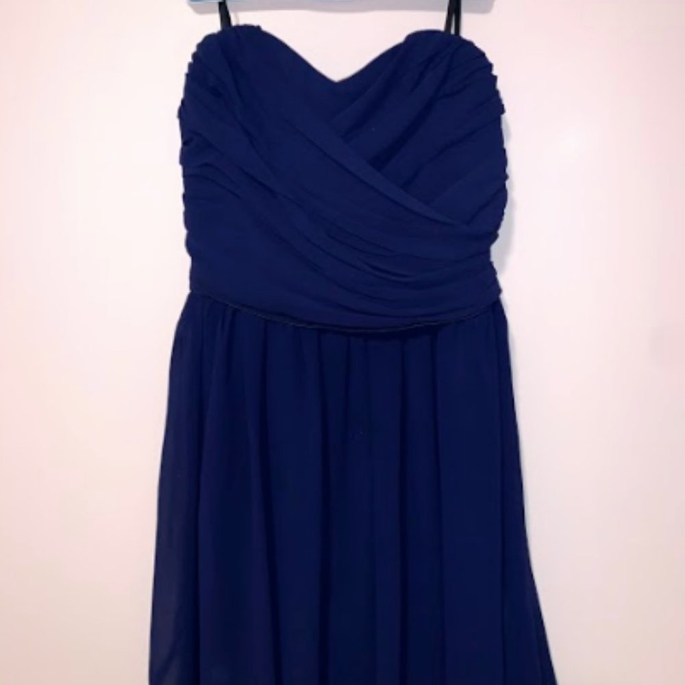 Strapless Navy Formal Dress